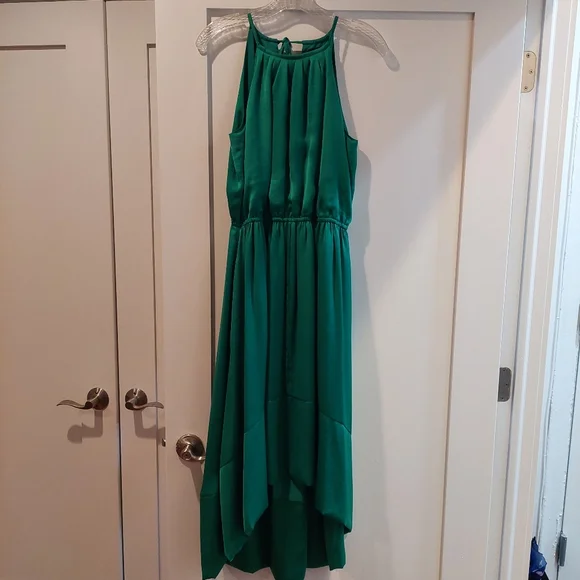 Banana Republic Size 2 Colorblock Elegant Emerald Green Formal Patio Dress - Picture 17 of 17